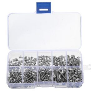 Suleve M3SS1 M3 Stainless Button Head Screws Allen bolt Nut Assortment Kit 340pcs